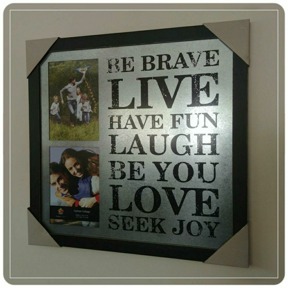 LIVE LAUGH LOVE BE BRAVE LARGE METAL WALL FRAME